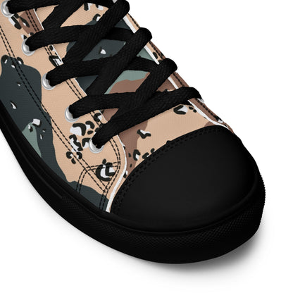 Kazakhstan Chocolate Chip CAMO Mens high top canvas shoes - High Top Canvas Shoes