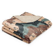 Chocolate Chip Kazakhstan Steppe CAMO Sherpa Blanket