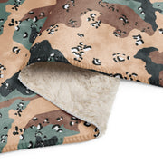 Chocolate Chip Kazakhstan Steppe CAMO Sherpa Blanket