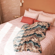 Chocolate Chip Kazakhstan Steppe CAMO Sherpa Blanket