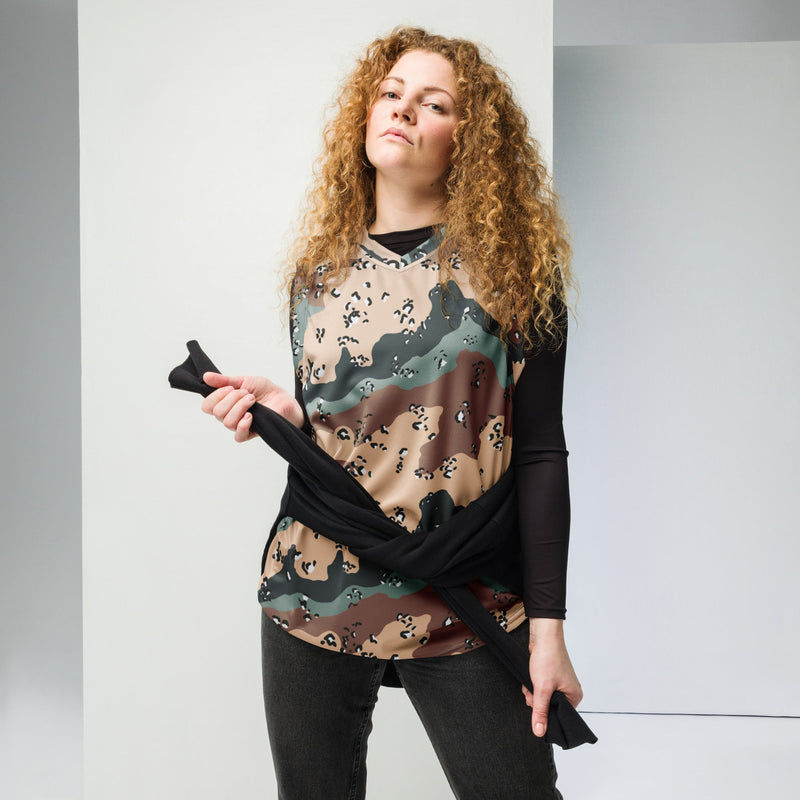 Chocolate Chip Kazakhstan Steppe CAMO Unisex Basketball Jersey