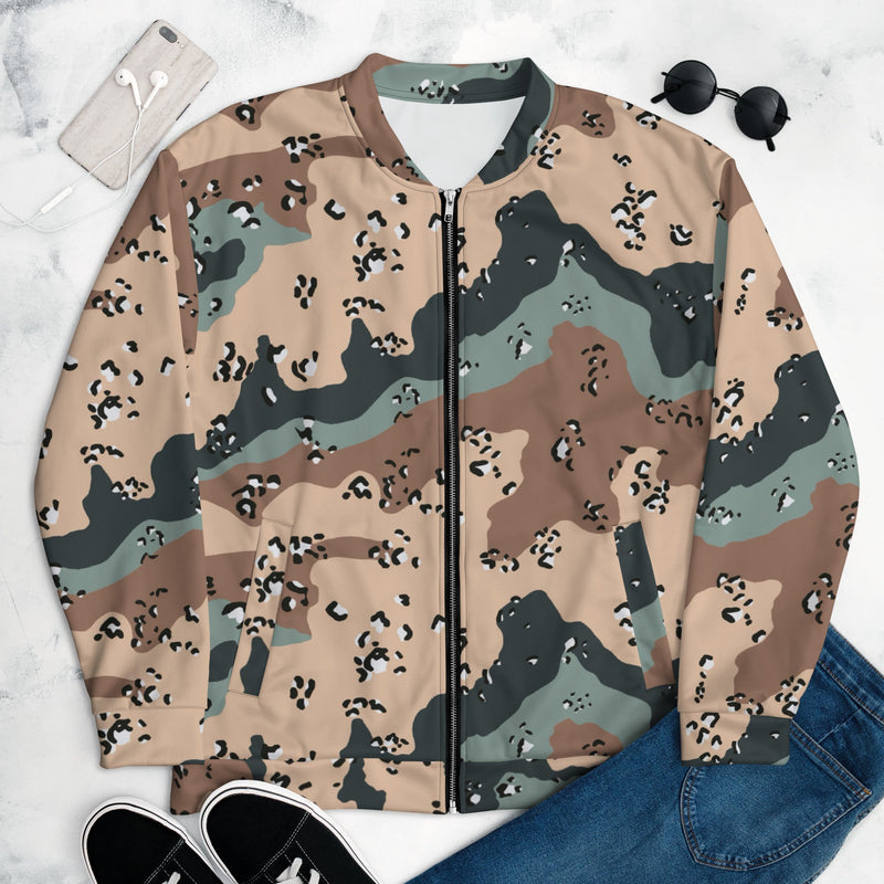 Chocolate Chip Kazakhstan Steppe CAMO Unisex Bomber Jacket - XS