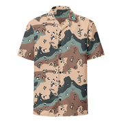 Chocolate Chip Kazakhstan Steppe CAMO Unisex Short-Sleeve Button Shirt - Button-Up