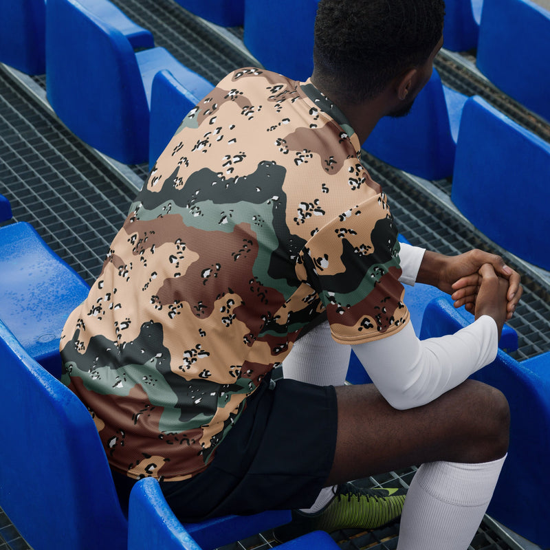 Chocolate Chip Kazakhstan Steppe CAMO Unisex Sports Jersey
