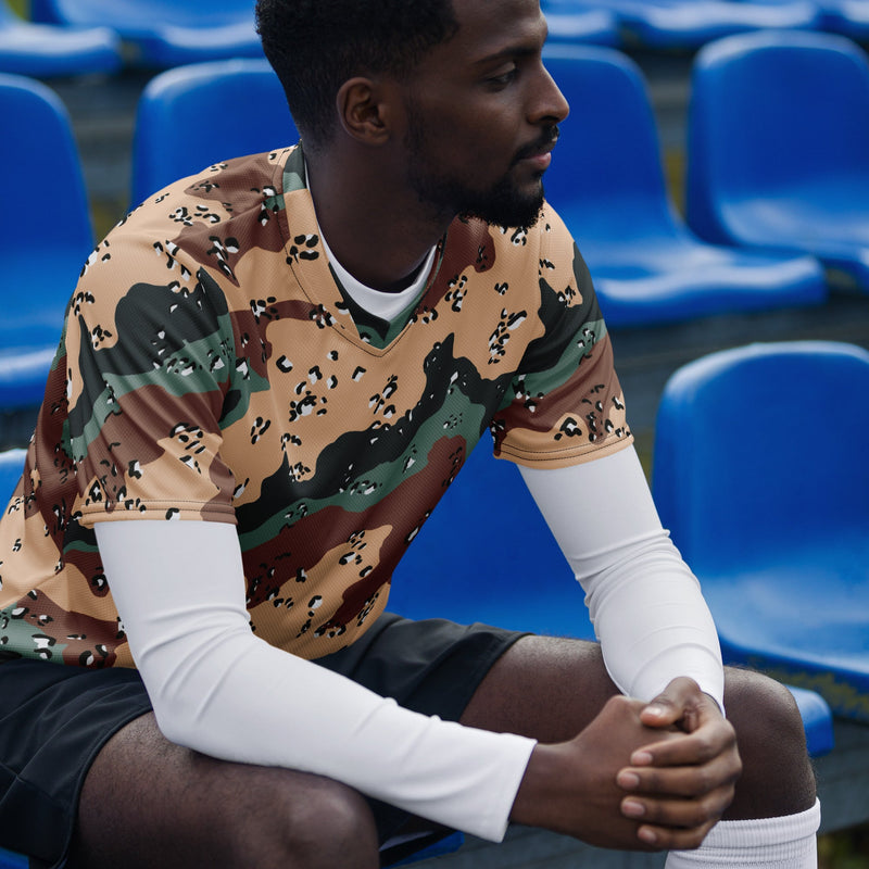Chocolate Chip Kazakhstan Steppe CAMO Unisex Sports Jersey