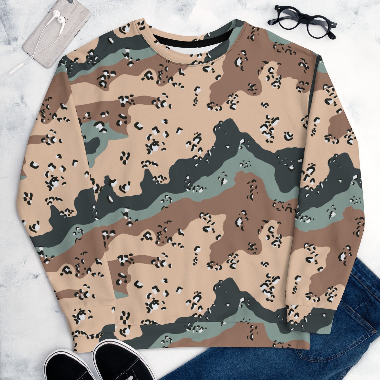 Kazakhstan Chocolate Chip CAMO Unisex Sweatshirt - Sweatshirts