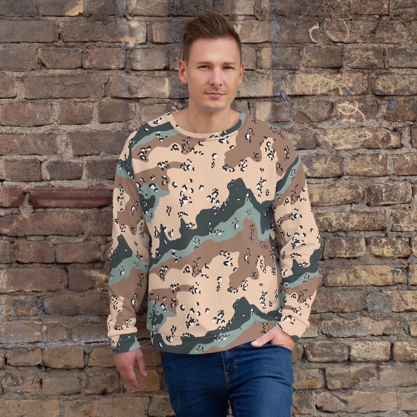 Kazakhstan Chocolate Chip CAMO Unisex Sweatshirt - XS - Sweatshirts