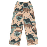 Chocolate Chip Kazakhstan Steppe CAMO Unisex Wide-Leg Leisure Pants - 2XS - Pant