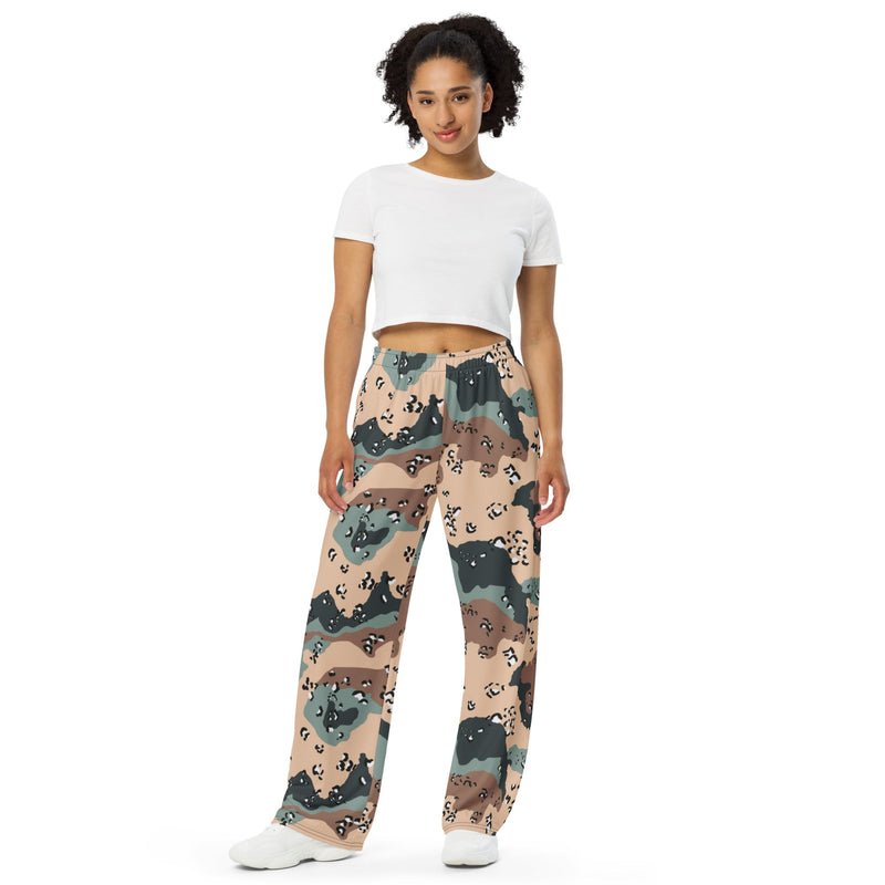 Chocolate Chip Kazakhstan Steppe CAMO Unisex Wide-Leg Leisure Pants - Pant