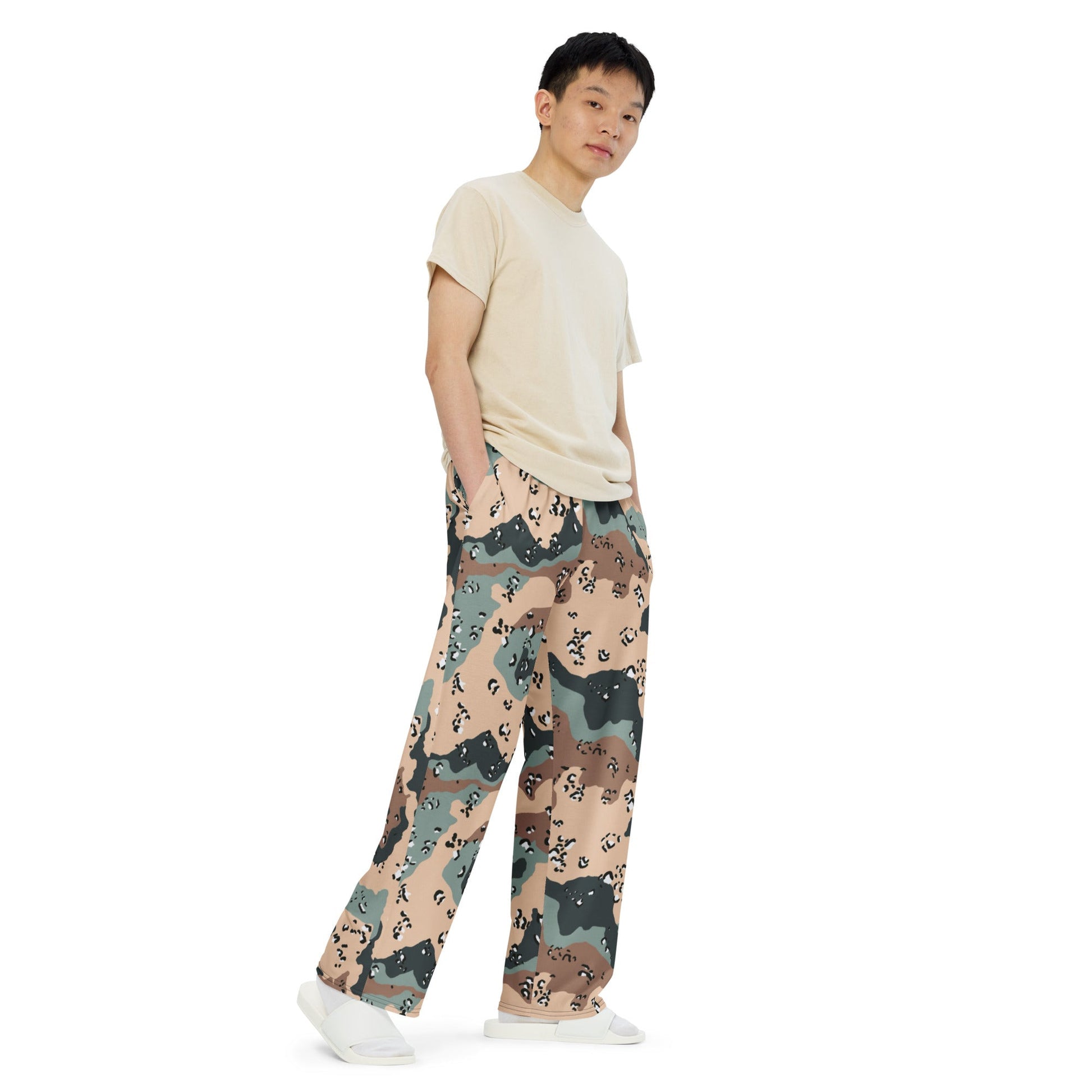 Kazakhstan Chocolate Chip CAMO unisex wide-leg pants - Wide-leg Pants