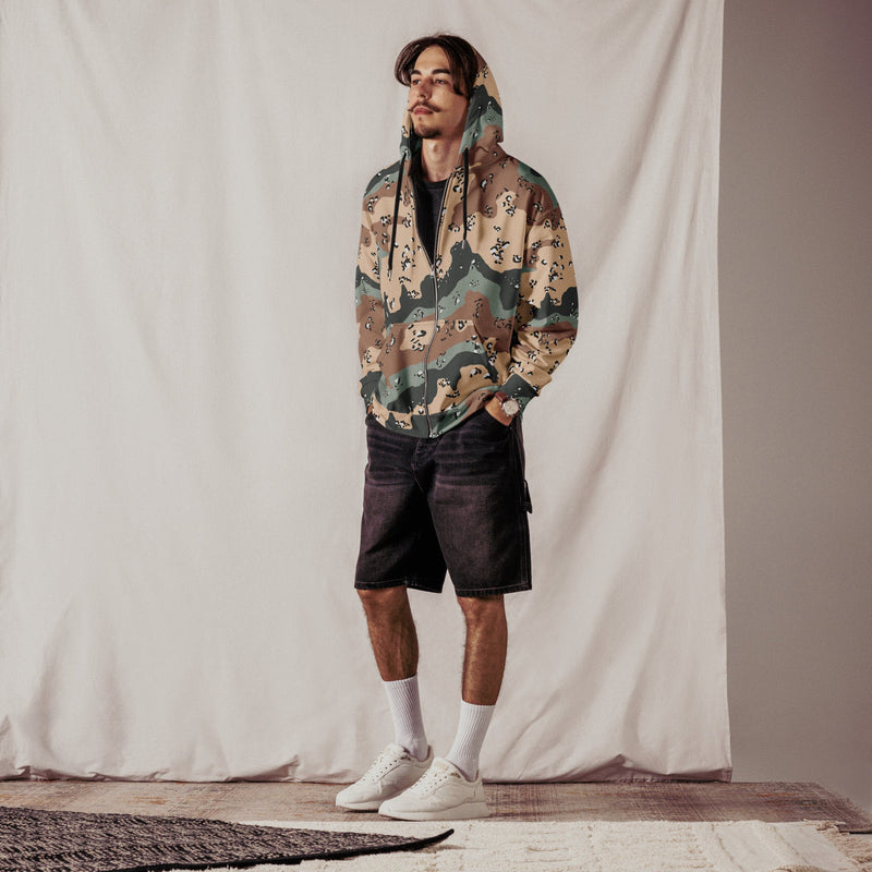 Chocolate Chip Kazakhstan Steppe CAMO Unisex Zip Hoodie