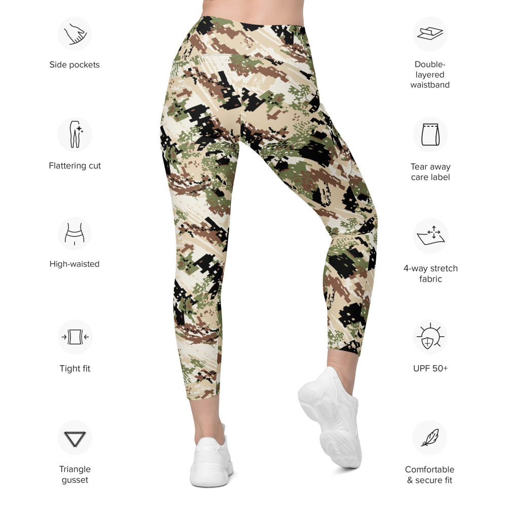 Kenai Hunting Sub-Alpine CAMO Leggings with pockets - Womens With Pockets