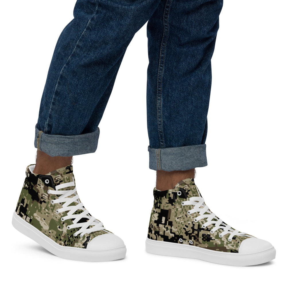 Kenai Hunting Temperate CAMO Men’s high top canvas shoes - Mens High Top Canvas Shoes