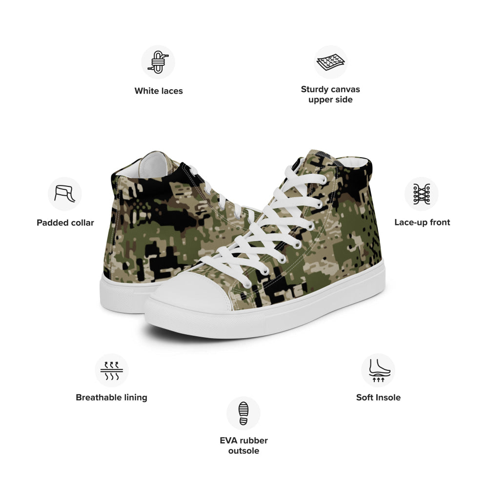 Kenai Hunting Temperate CAMO Men’s high top canvas shoes - Mens High Top Canvas Shoes