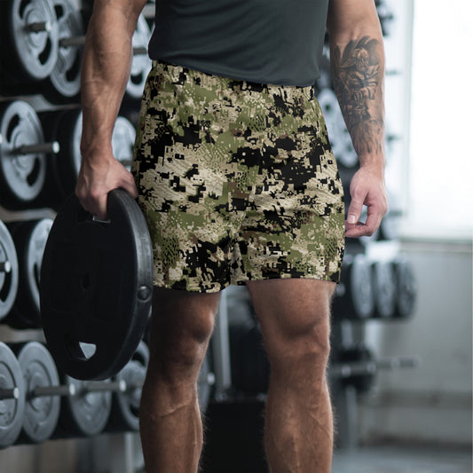 Kenai Hunting Temperate CAMO Unisex Athletic Long Shorts - 2XS