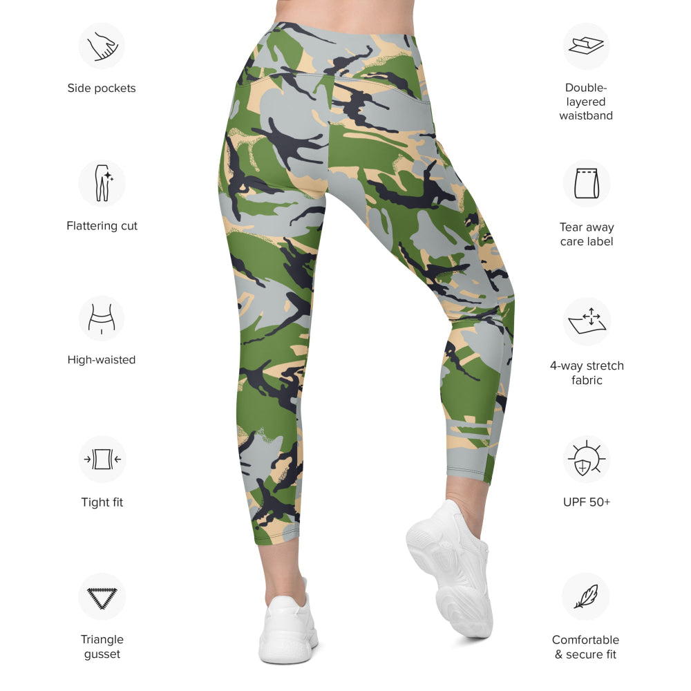 Kenyan Air Force DPM Green CAMO Leggings with pockets - Womens With Pockets