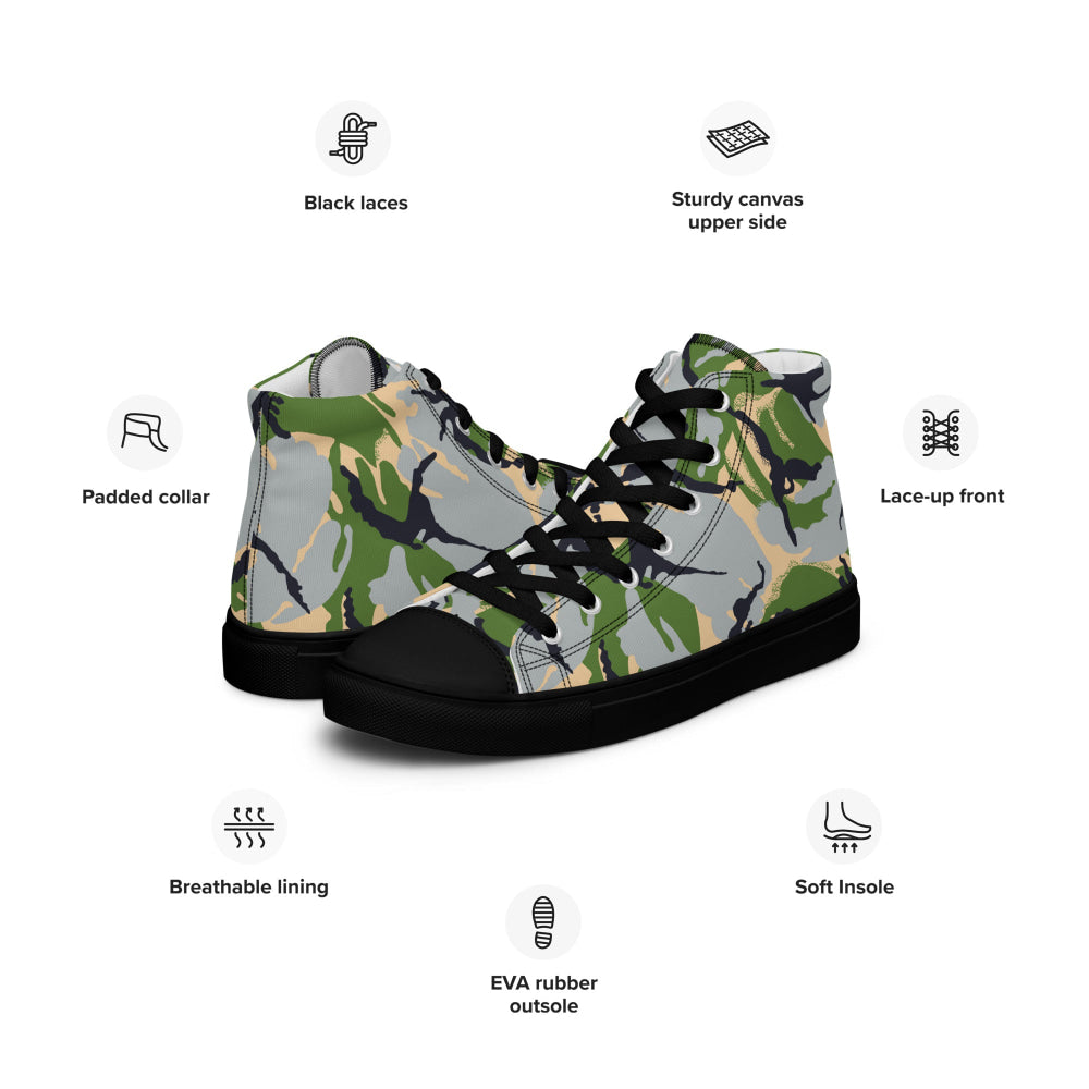 Kenyan Air Force DPM Green CAMO Men’s high top canvas shoes - Mens High Top Canvas Shoes