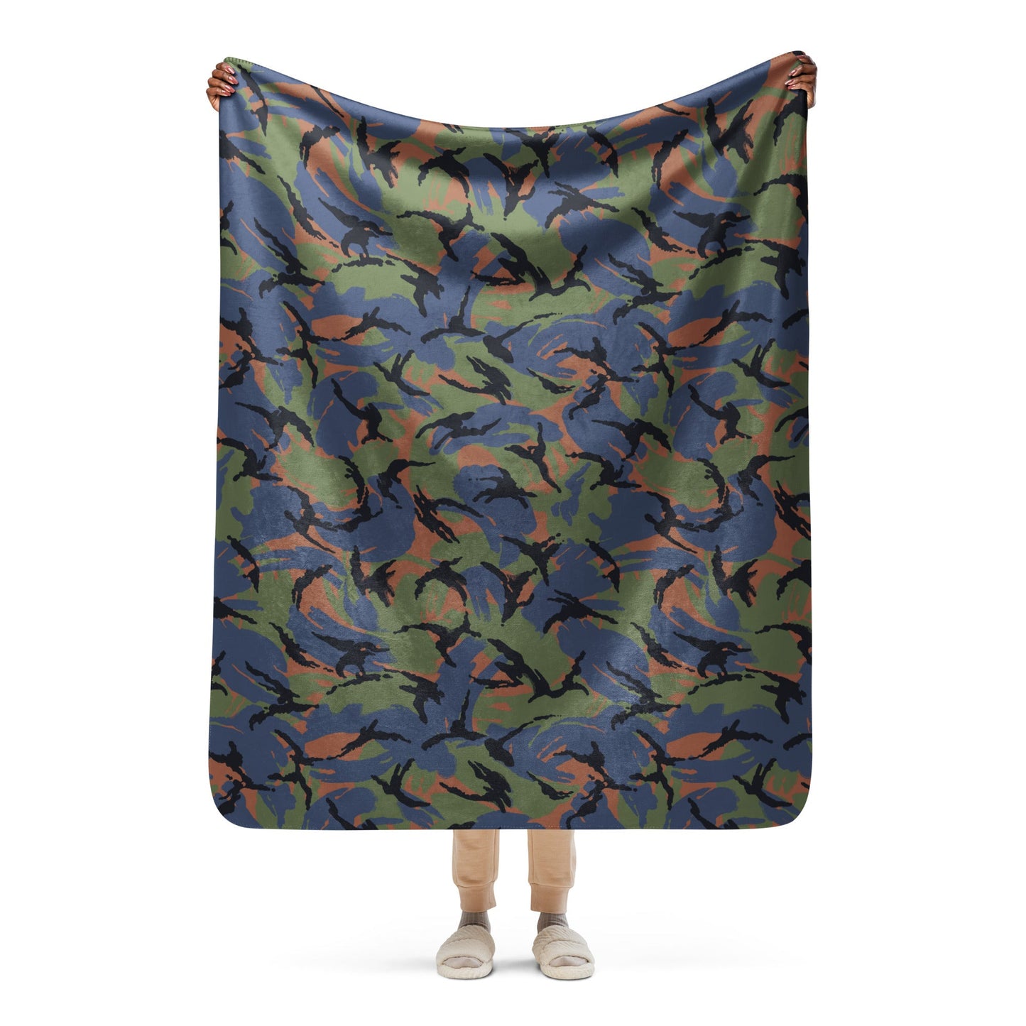 Kenyan DPM Air Force CAMO Sherpa blanket - 50″×60″ - Blankets