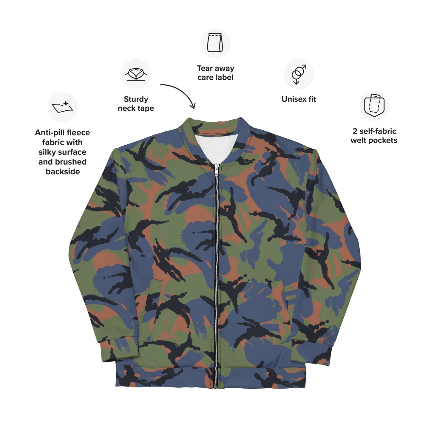 Kenyan DPM Air Force CAMO Unisex Bomber Jacket - Jackets