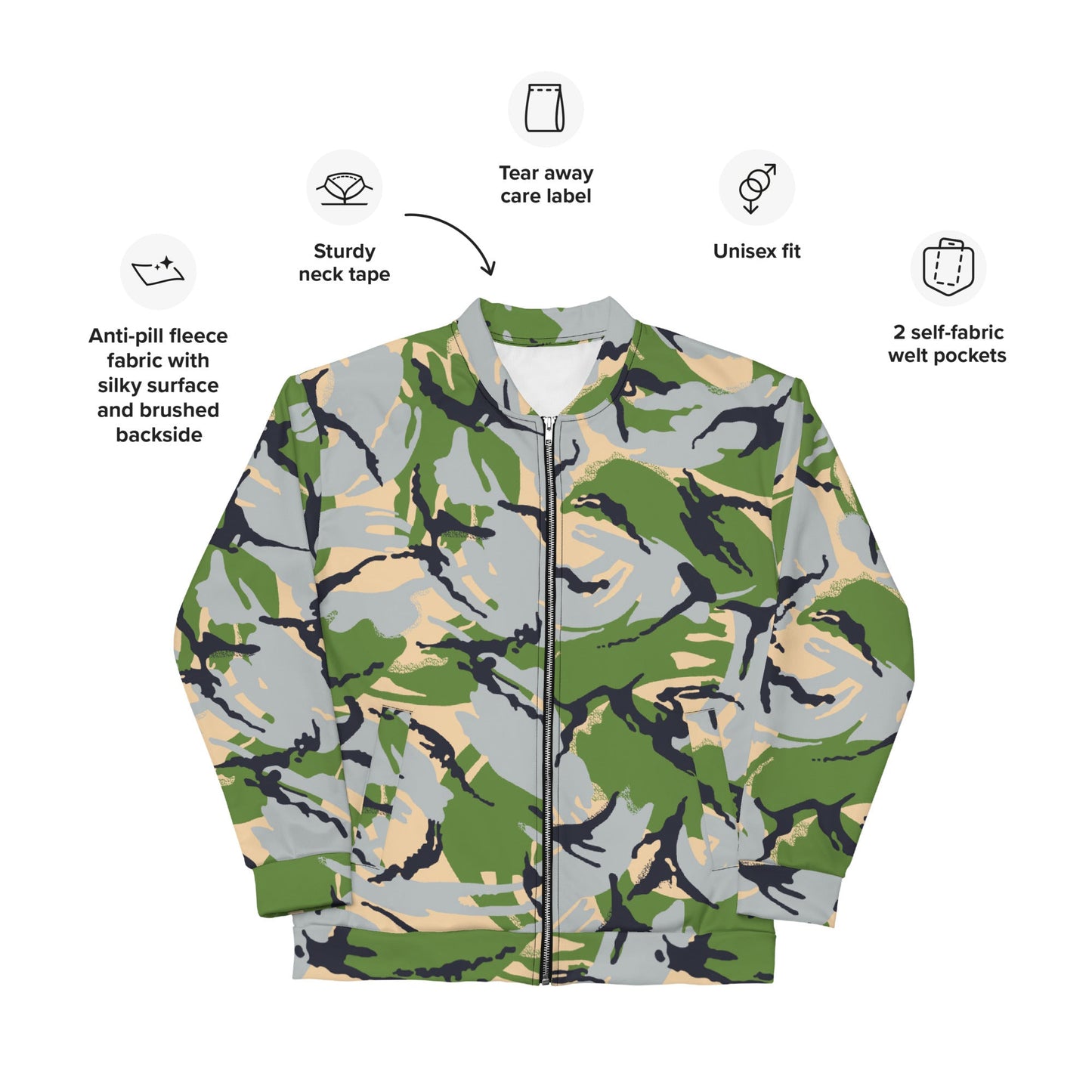 Kenyan DPM Security Forces CAMO Unisex Bomber Jacket - Jackets