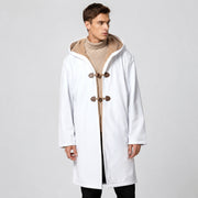 KLMK Red Dawn CAMO Men’s Horn Button Long Fleece Coat - Jacket