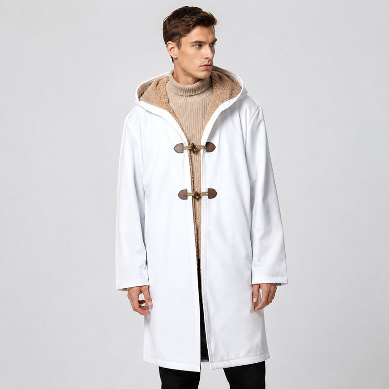 KLMK Red Dawn CAMO Men’s Horn Button Long Fleece Coat - Jacket