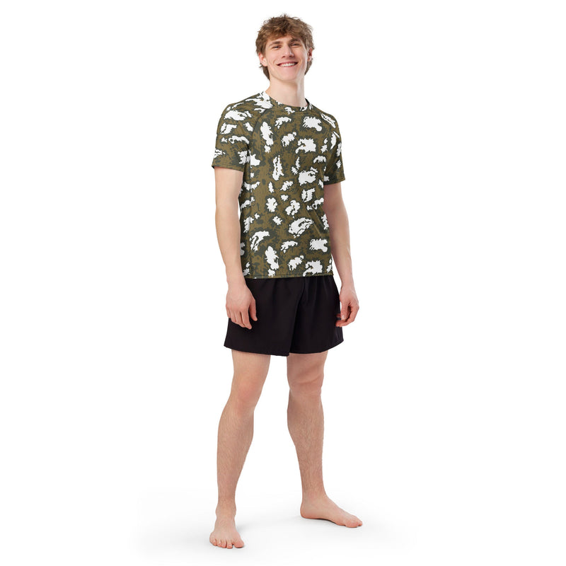 KLMK Red Dawn CAMO Mens Short-Sleeve Rash Guard - SS