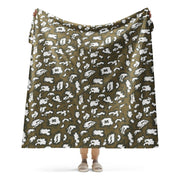 KLMK Red Dawn CAMO Sherpa Blanket - 60″×80″
