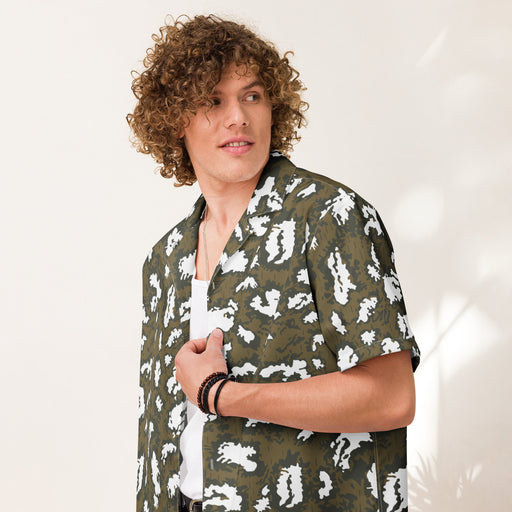 KLMK Red Dawn CAMO Unisex Short-Sleeve Button Shirt - 2XS - Button-Up