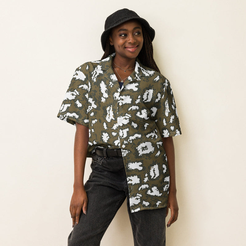 KLMK Red Dawn CAMO Unisex Short-Sleeve Button Shirt - Button-Up