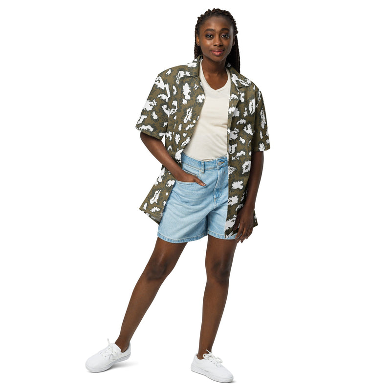 KLMK Red Dawn CAMO Unisex Short-Sleeve Button Shirt - Button-Up