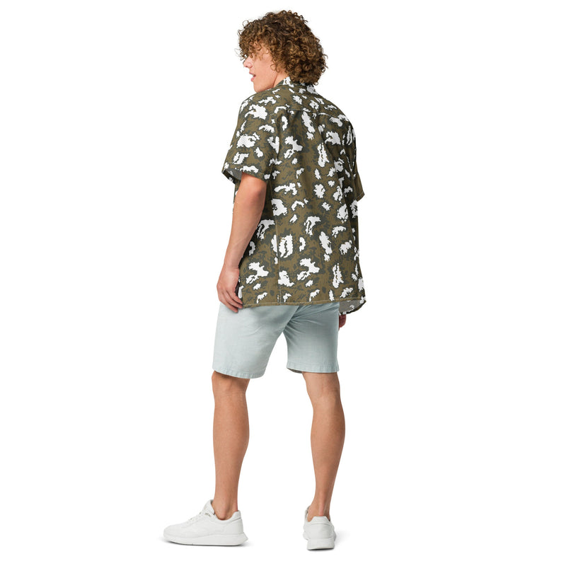 KLMK Red Dawn CAMO Unisex Short-Sleeve Button Shirt - Button-Up