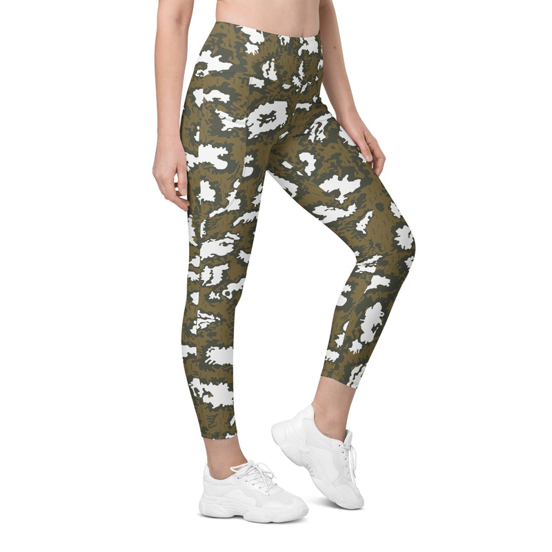 KLMK Red Dawn CAMO Womens Leggings with Pockets - 2XS - Women