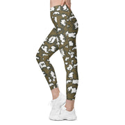 KLMK Red Dawn CAMO Womens Leggings with Pockets - Women