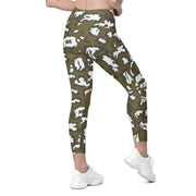 KLMK Red Dawn CAMO Womens Leggings with Pockets - Women