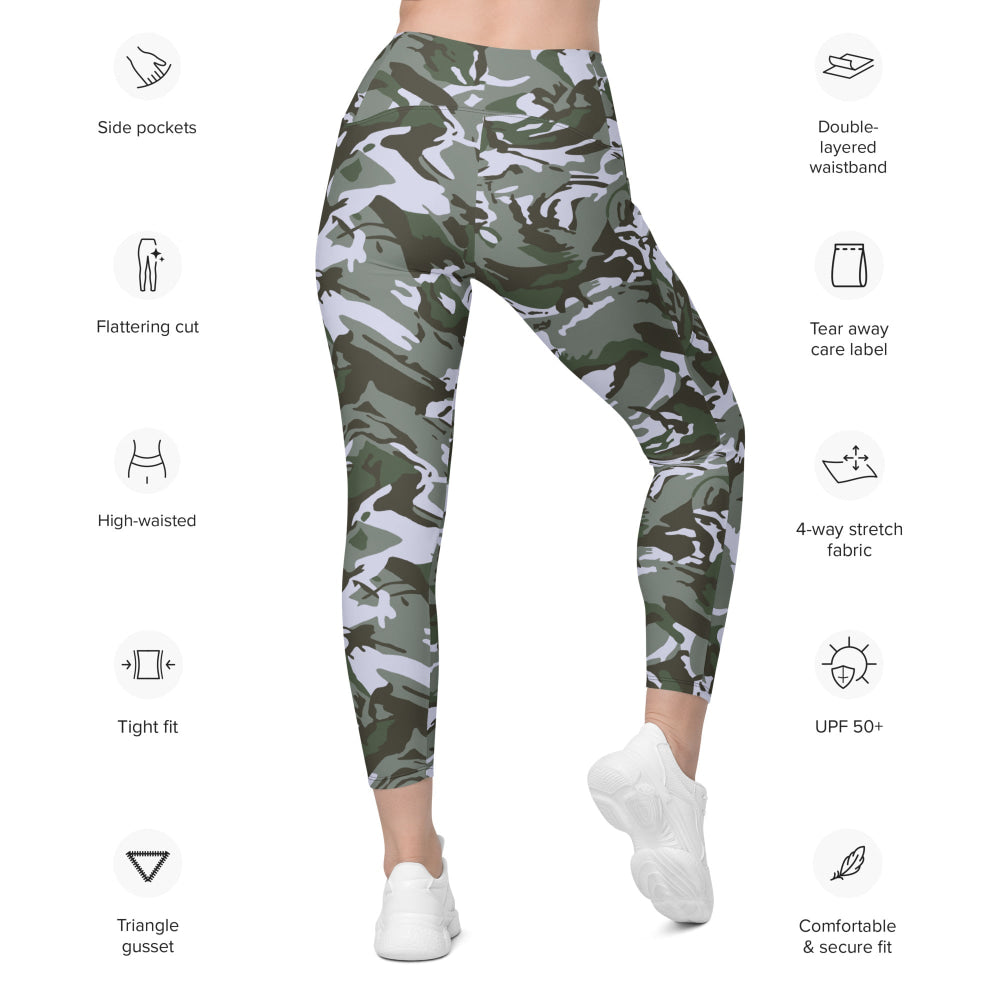 Kuwaiti 1990 DPM Desert Green CAMO Leggings with pockets - Womens With Pockets