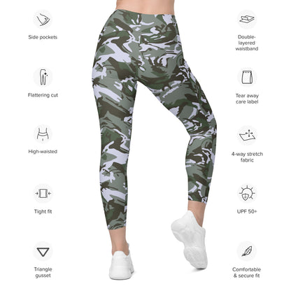 Kuwaiti 1990 DPM Desert Green CAMO Leggings with pockets - Womens With Pockets