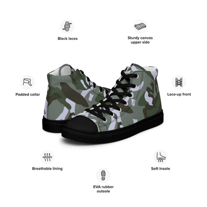 Kuwaiti 1990 DPM Desert Green CAMO Men’s high top canvas shoes - Mens High Top Canvas Shoes