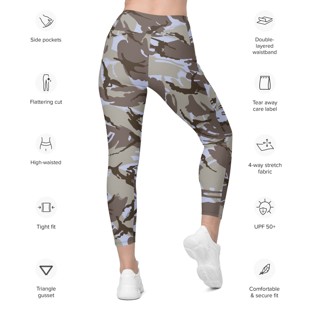 Kuwaiti 1990 DPM Desert CAMO Leggings with pockets - Womens With Pockets