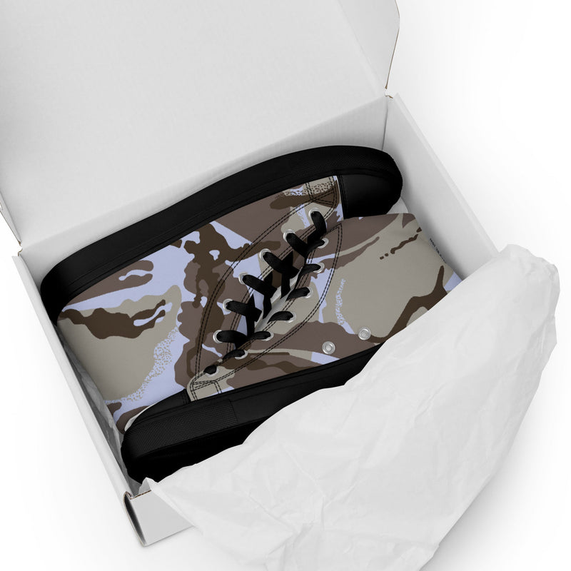 DPM Kuwaiti Desert Gray CAMO Mens High-Top Canvas Shoes