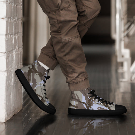DPM Kuwaiti Desert Gray CAMO Mens High-Top Canvas Shoes - 5
