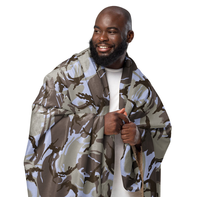 DPM Kuwaiti Desert Gray CAMO Sherpa Blanket
