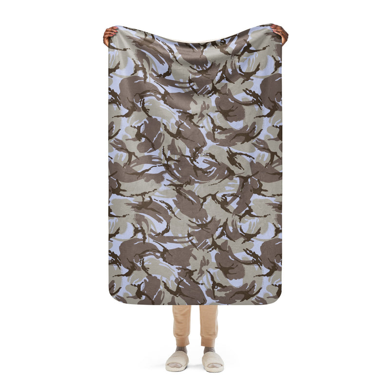 DPM Kuwaiti Desert Gray CAMO Sherpa Blanket - 37″×57″