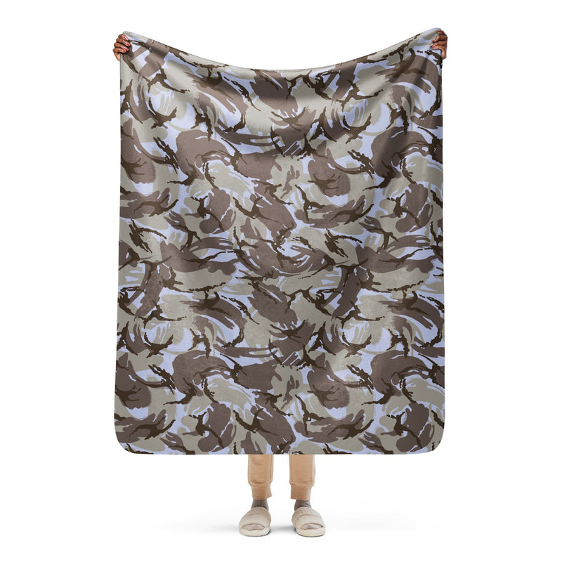 DPM Kuwaiti Desert Gray CAMO Sherpa Blanket - 50″×60″
