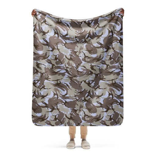DPM Kuwaiti Desert Gray CAMO Sherpa Blanket - 50″×60″