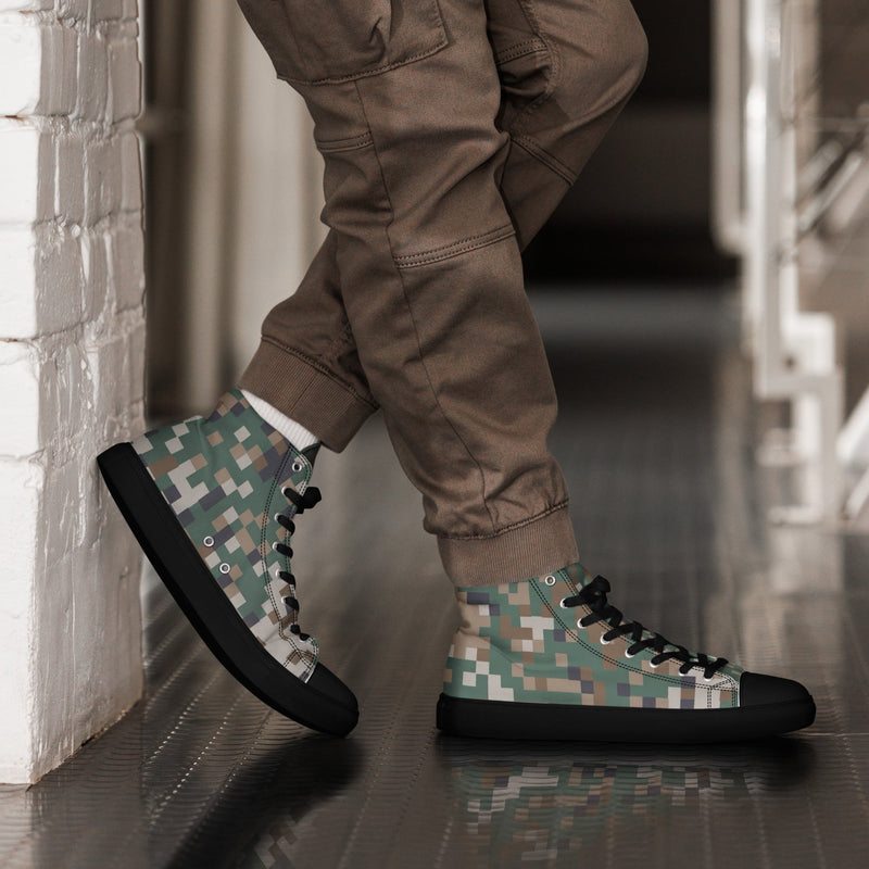 Digital Baltic Transitional CAMO Mens High-Top Canvas Shoes - 5