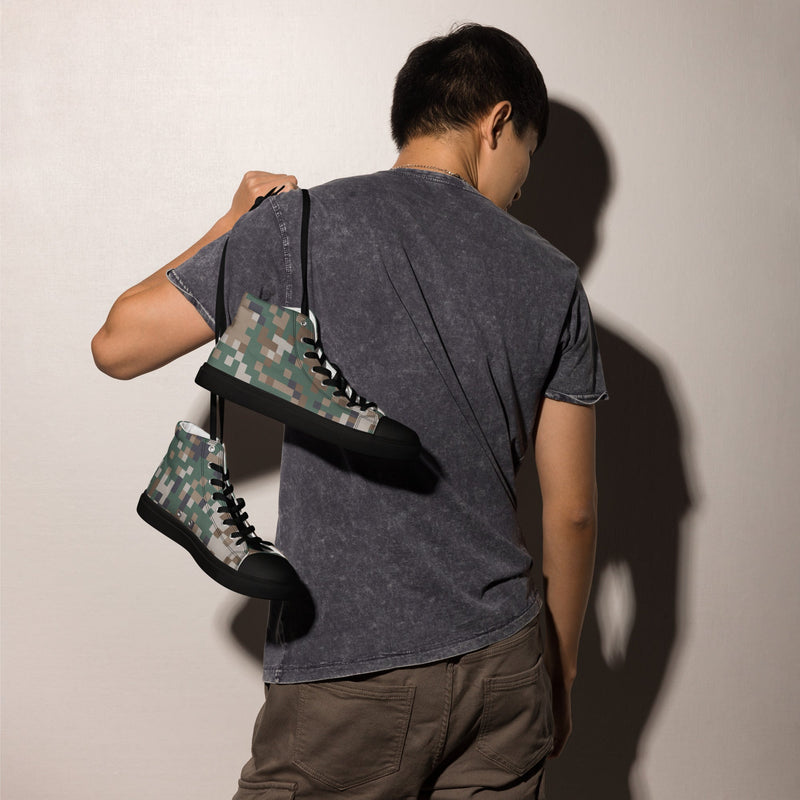 Digital Baltic Transitional CAMO Mens High-Top Canvas Shoes