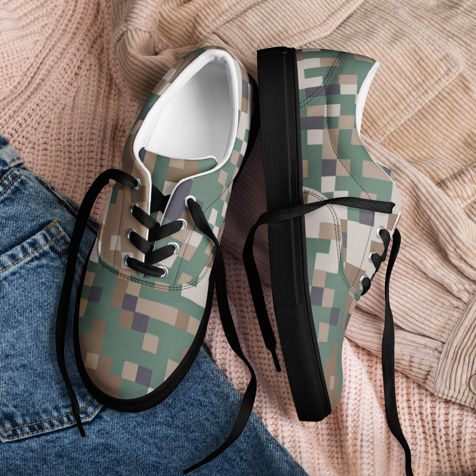 Latvian LATPAT CAMO Mens Lace-Up Canvas Shoes - Lace-up
