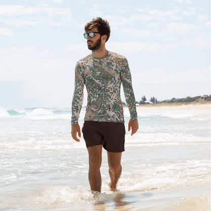 Latvian LATPAT CAMO Mens Long-Sleeve Rash Guard - XS