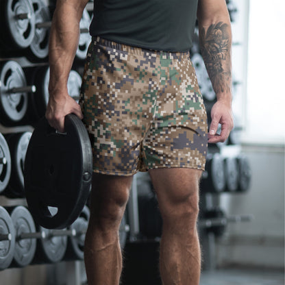 Latvian LATPAT CAMO Unisex Athletic Long Shorts - 2XS